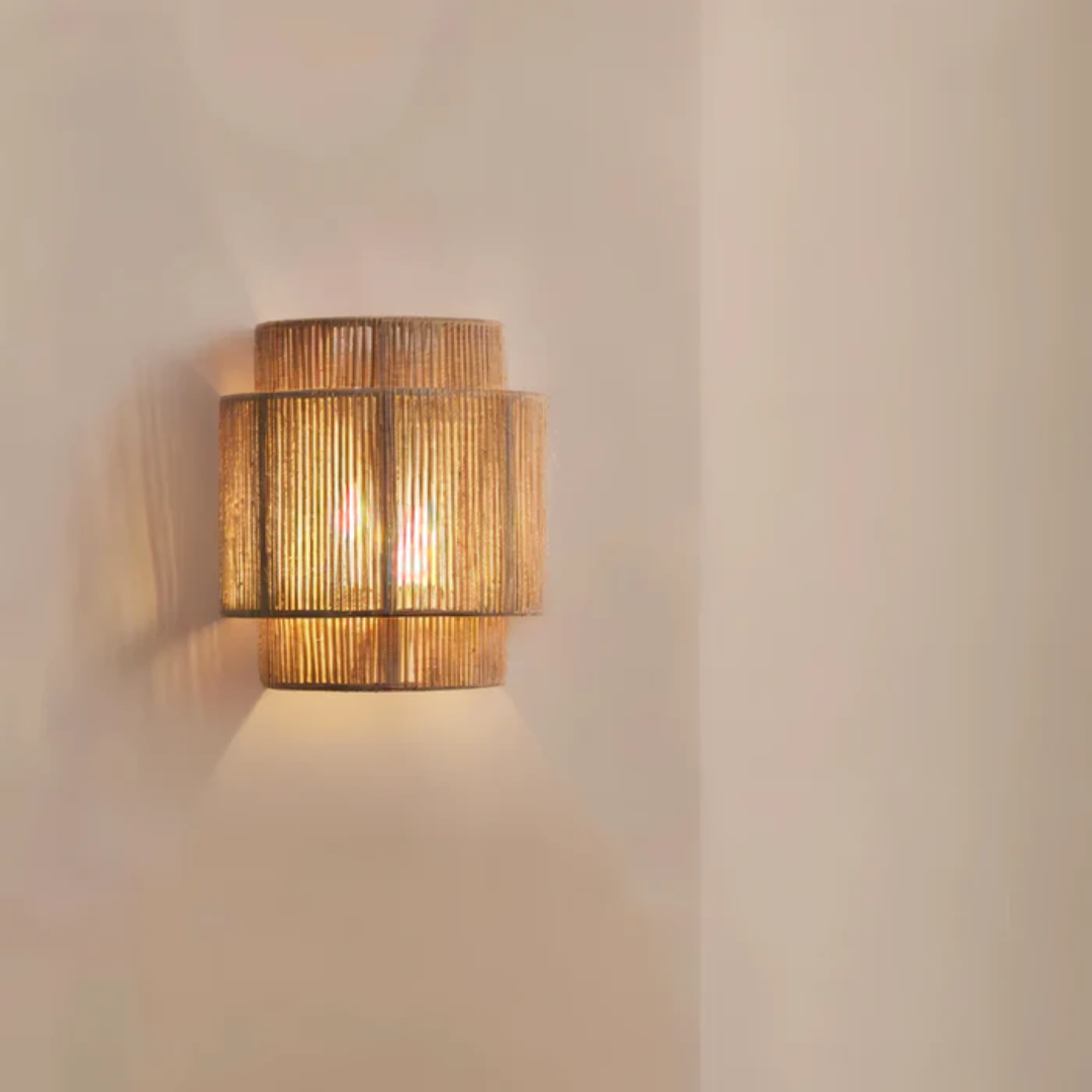 Solra | Boho-inspirierte Wandlampe aus Naturmaterialien