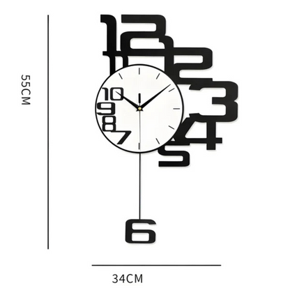 Aevum – Grote Moderne Stille Wanduhr met Geluidsloos Kwartsuurwerk