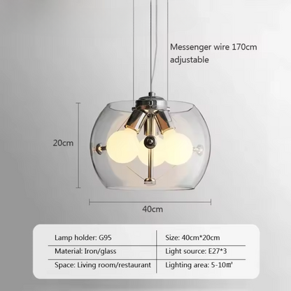 Aurion | Moderne Glas-LED-Hängeleuchte für Küche, Wohnzimmer und Esszimmer