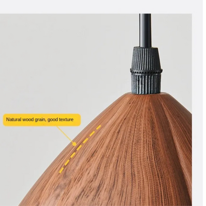 NordLume Lampe | Moderne Pendelleuchte aus Walnussholz in Braun, skandinavischer Stil