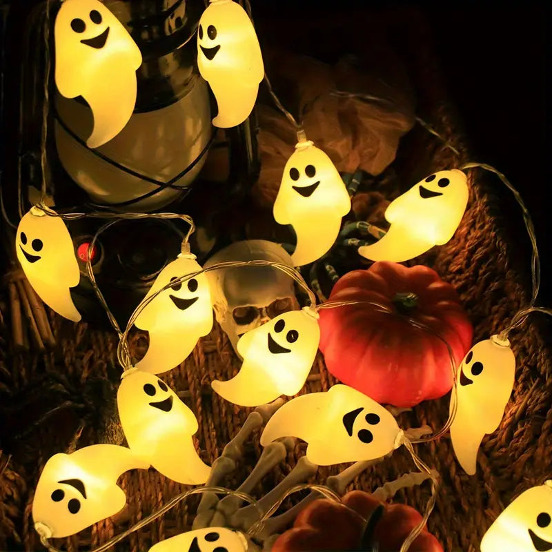 Halloween Lichterkette – Batteriebetriebene LED-Deko für gruselige Partys