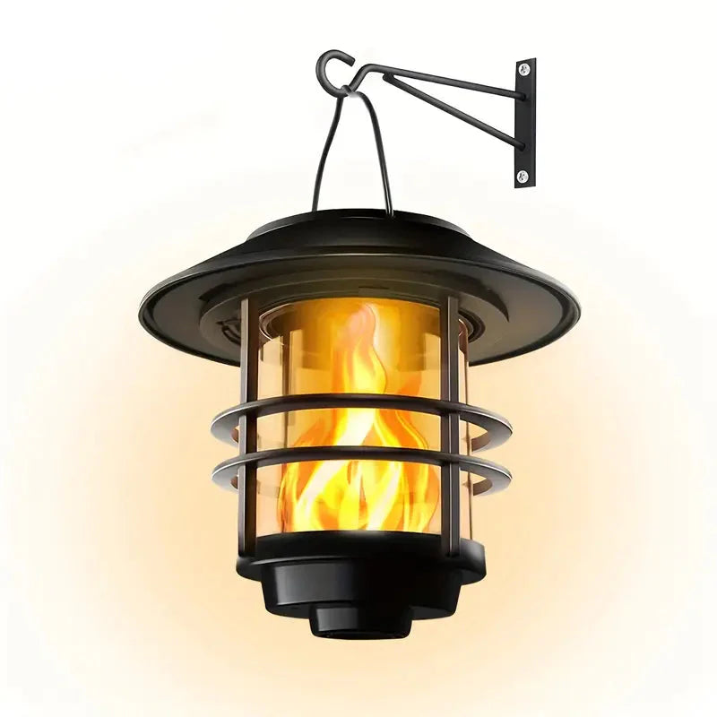 Solar Hängelampe mit Flackerflammen – Outdoor Laterne für Halloween & Weihnachten