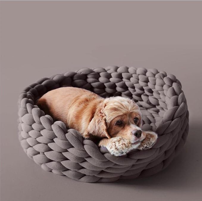 Lomya Nest | Handgehaakt wollen huisdierbed met hoge rand