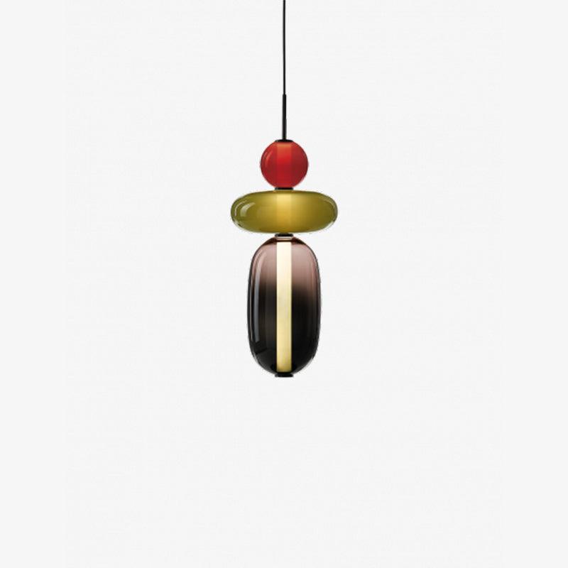 Elegante Designer-Hängelampe – Modernes Buntglas
