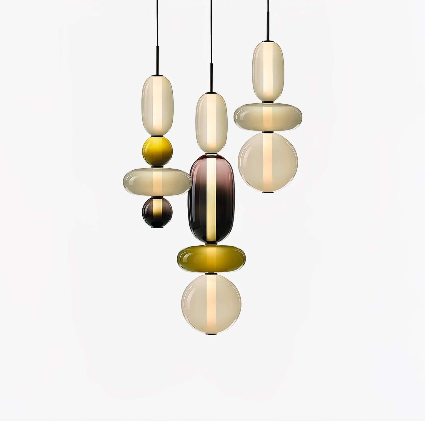 Elegante Designer-Hängelampe – Modernes Buntglas