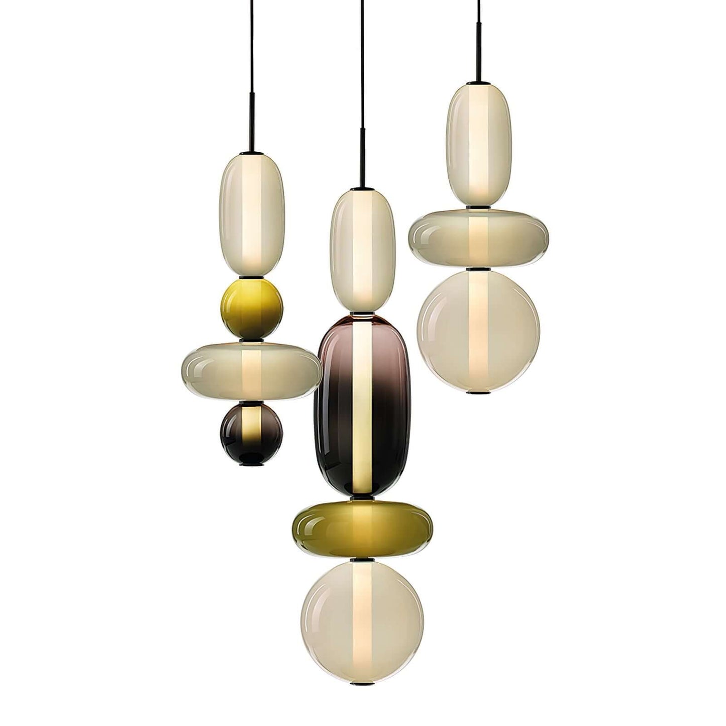 Elegante Designer-Hängelampe – Modernes Buntglas