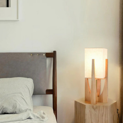 Luxora Nami | Holz‑Tischleuchte im japanischen Stil