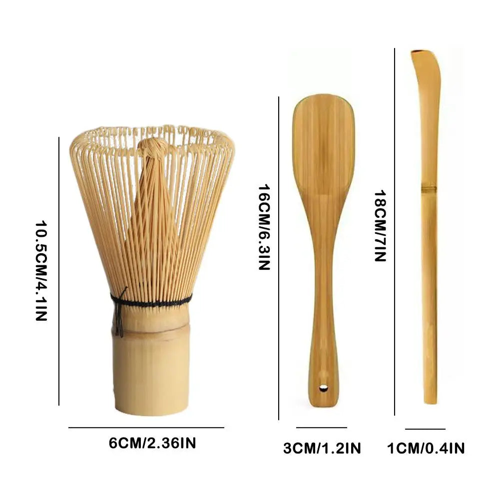 MatchaZen Bambus-Set | Traditionelles Matcha-Zubehör mit Chasen, Chashaku & Schale