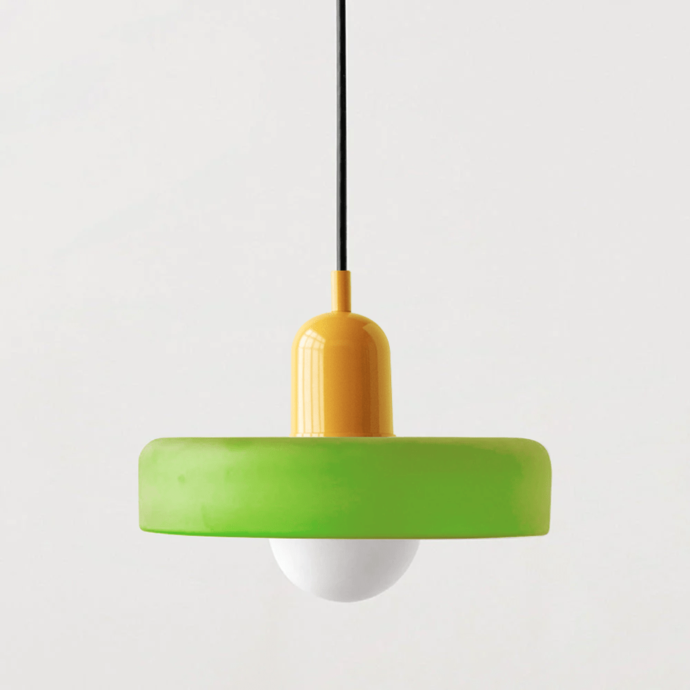 Lunari Halo | Hängeleuchte aus farbigem Glas im Bauhaus-Stil