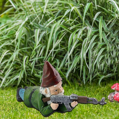 Drelix – Militärischer Gartenzwerg | Originelle Dekofigur für Garten & Terrasse