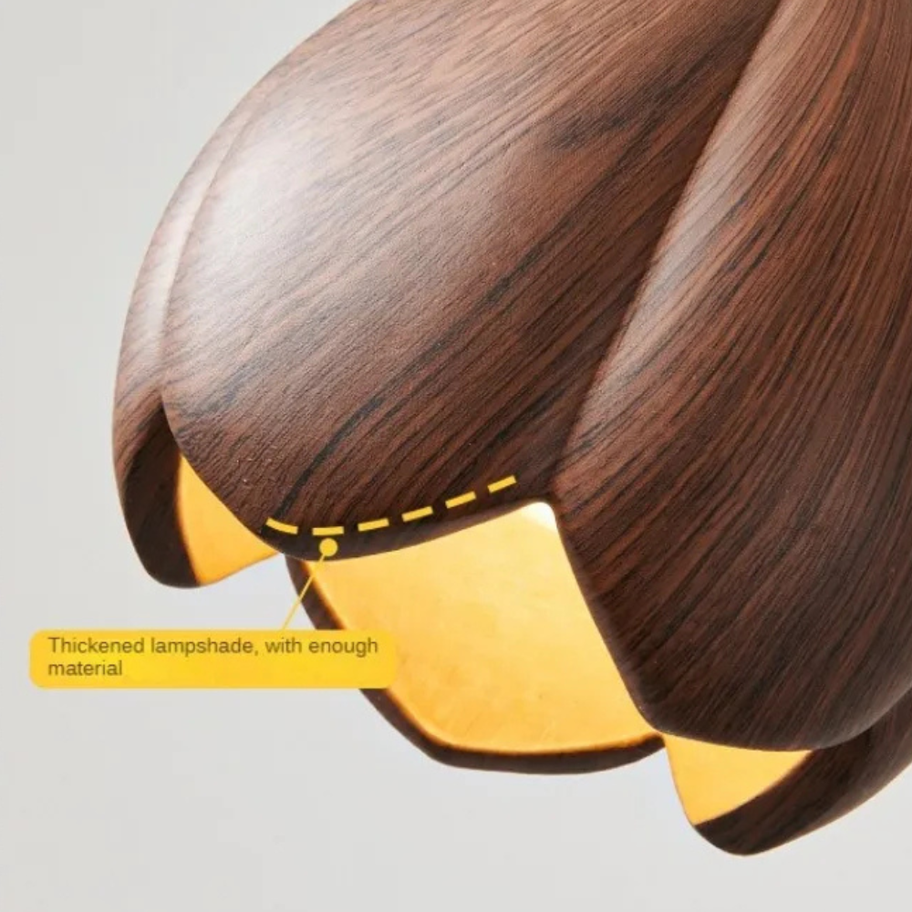 NordLume Lampe | Moderne Pendelleuchte aus Walnussholz in Braun, skandinavischer Stil