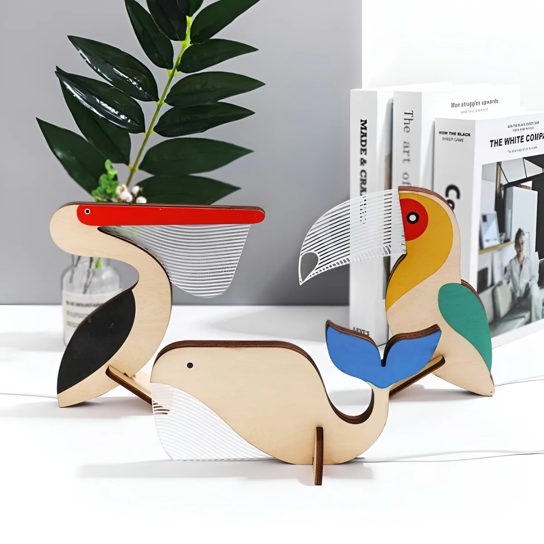 Telyx Aurin | LED Nachtlicht aus Holz mit Acryl-Design