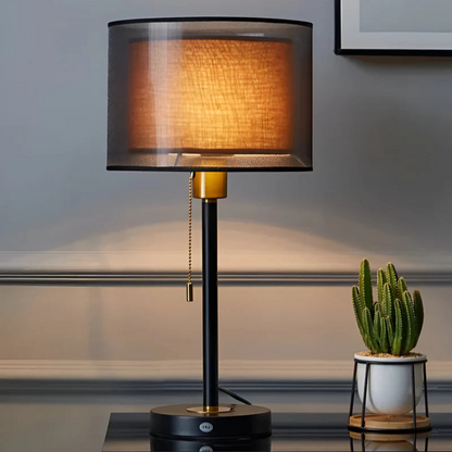 Lumis Dunea | Tischleuchte mit doppellagigem Stoffschirm im Soft‑Design
