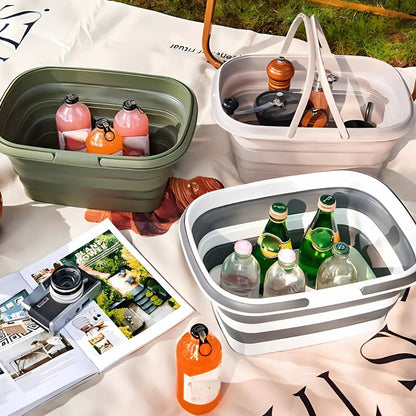 Faltbarer Campingkorb | Zusammenklappbar & Selbststehend | Stabiler Kunststoff