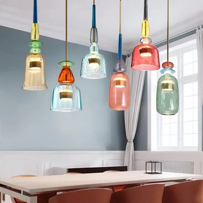 Solira Macaron | Farbige Glas-Pendelleuchte im skandinavischen Stil