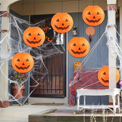 Halloween Papier Laternen – Kürbis-Deko für Garten, Terrasse & Party