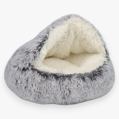 Lunaro Nest | Flauschiges Winterbett mit rutschfester Unterseite für Haustiere