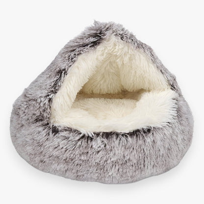 Lunaro Nest | Flauschiges Winterbett mit rutschfester Unterseite für Haustiere