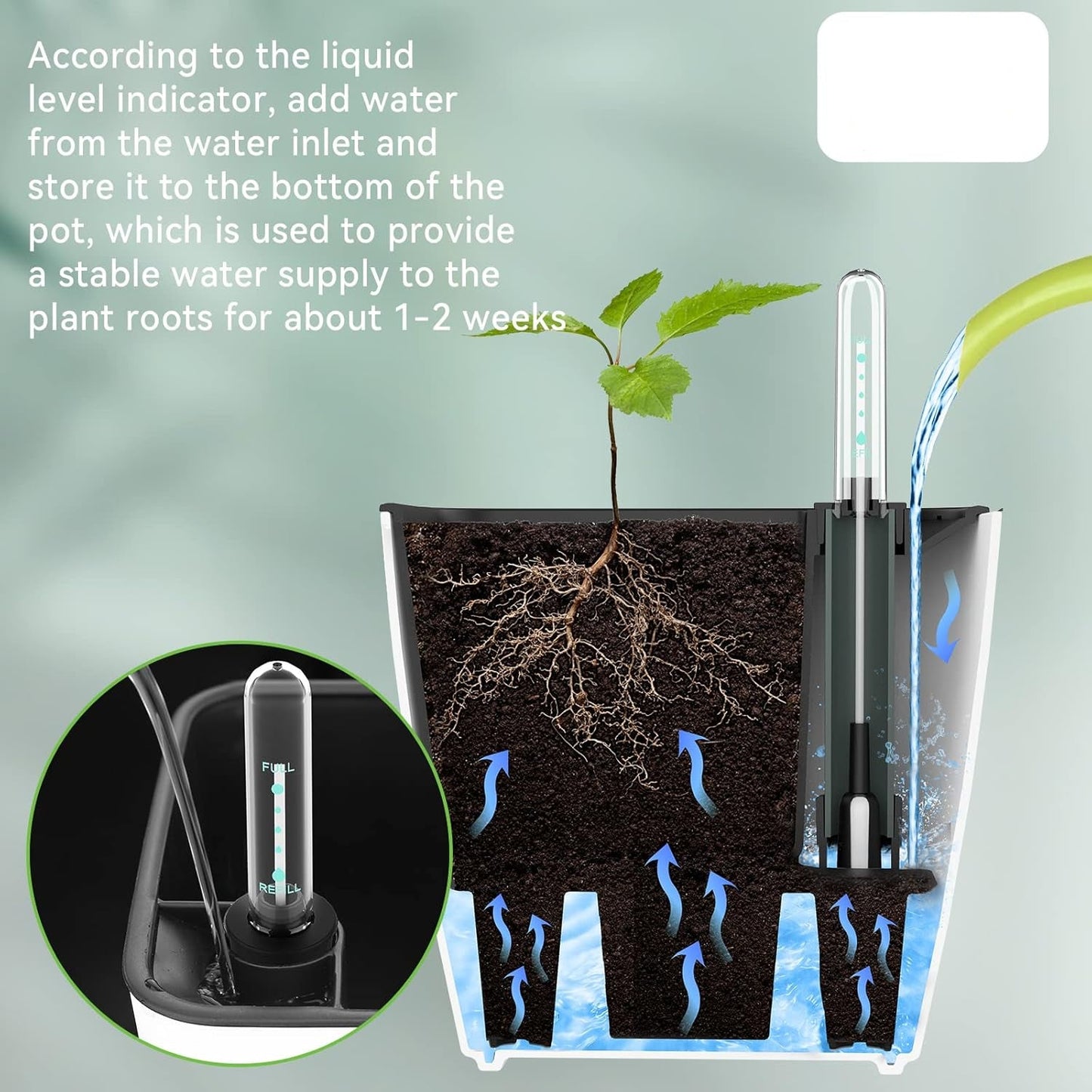 Floravi Aqua | selbstbewässernder Blumentopf für Innen- und Außenbereiche