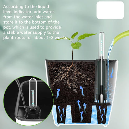 Floravi Aqua | selbstbewässernder Blumentopf für Innen- und Außenbereiche