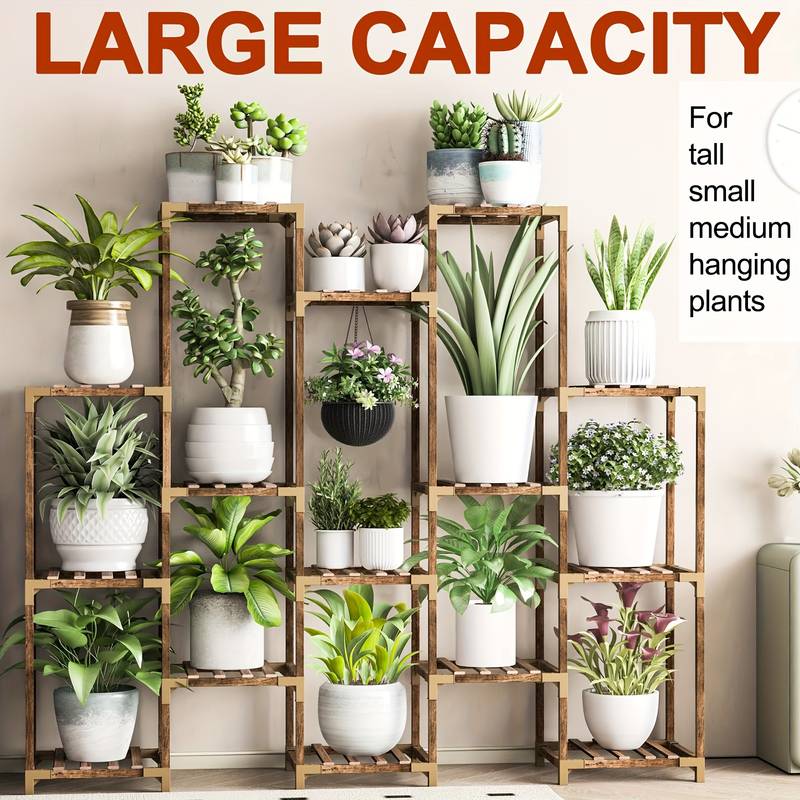 VerveVogue Pflanzenständer | Großes 15-stöckiges Pflanzenregal für Indoor & Outdoor