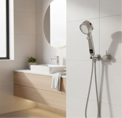 HydroSense Flow | LED-douchekop met filter en temperatuurweergave 
