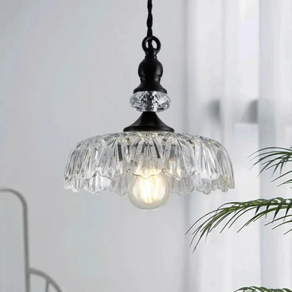 Aelius – Retro Glas Hanglamp (Ø24 cm) mit Metall-Akzenten für Esszimmer & Küche