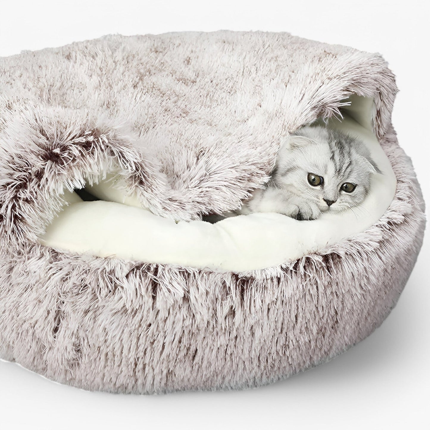 Lunaro Nest | Flauschiges Winterbett mit rutschfester Unterseite für Haustiere