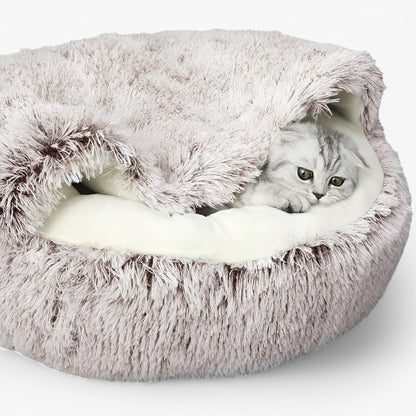 Lunaro Nest | Flauschiges Winterbett mit rutschfester Unterseite für Haustiere