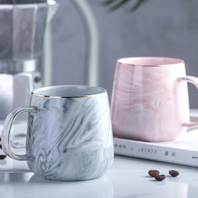 Marmor-Gold-Intarsien-Tasse | Handgefertigte Keramiktasse | Luxus Design & Geschenkidee