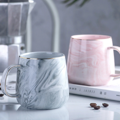 Marmor-Gold-Intarsien-Tasse | Handgefertigte Keramiktasse | Luxus Design & Geschenkidee