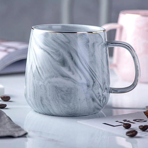 Marmor-Gold-Intarsien-Tasse | Handgefertigte Keramiktasse | Luxus Design & Geschenkidee