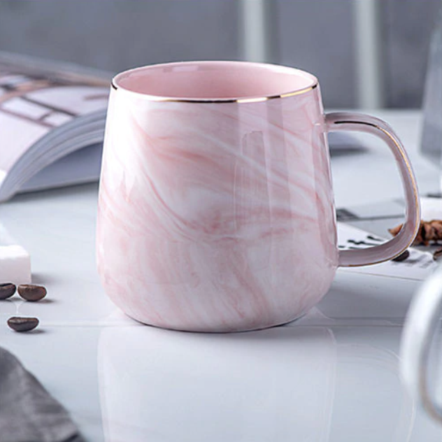 Marmor-Gold-Intarsien-Tasse | Handgefertigte Keramiktasse | Luxus Design & Geschenkidee