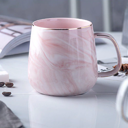 Marmor-Gold-Intarsien-Tasse | Handgefertigte Keramiktasse | Luxus Design & Geschenkidee