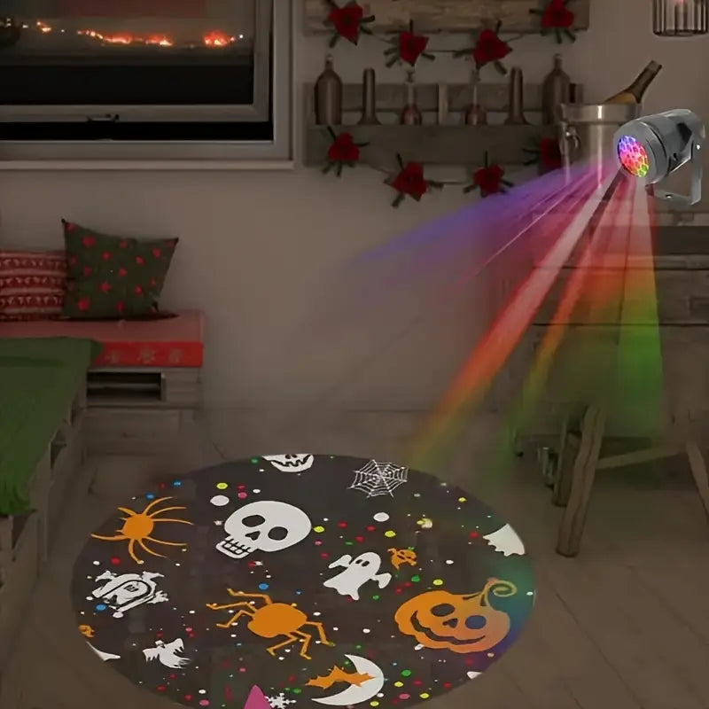 Halloween USB Projektor Lampe – LED Deko mit Kürbis, Spinne & Fledermaus Motiven
