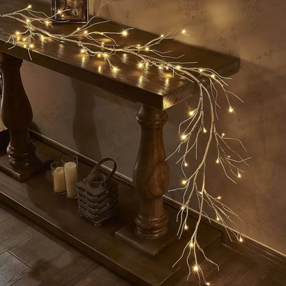 Halloween & Weihnachten LED Zweig Girlande – 180 cm Deko mit 48 LEDs & Timer