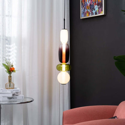 Elegante Designer-Hängelampe – Modernes Buntglas