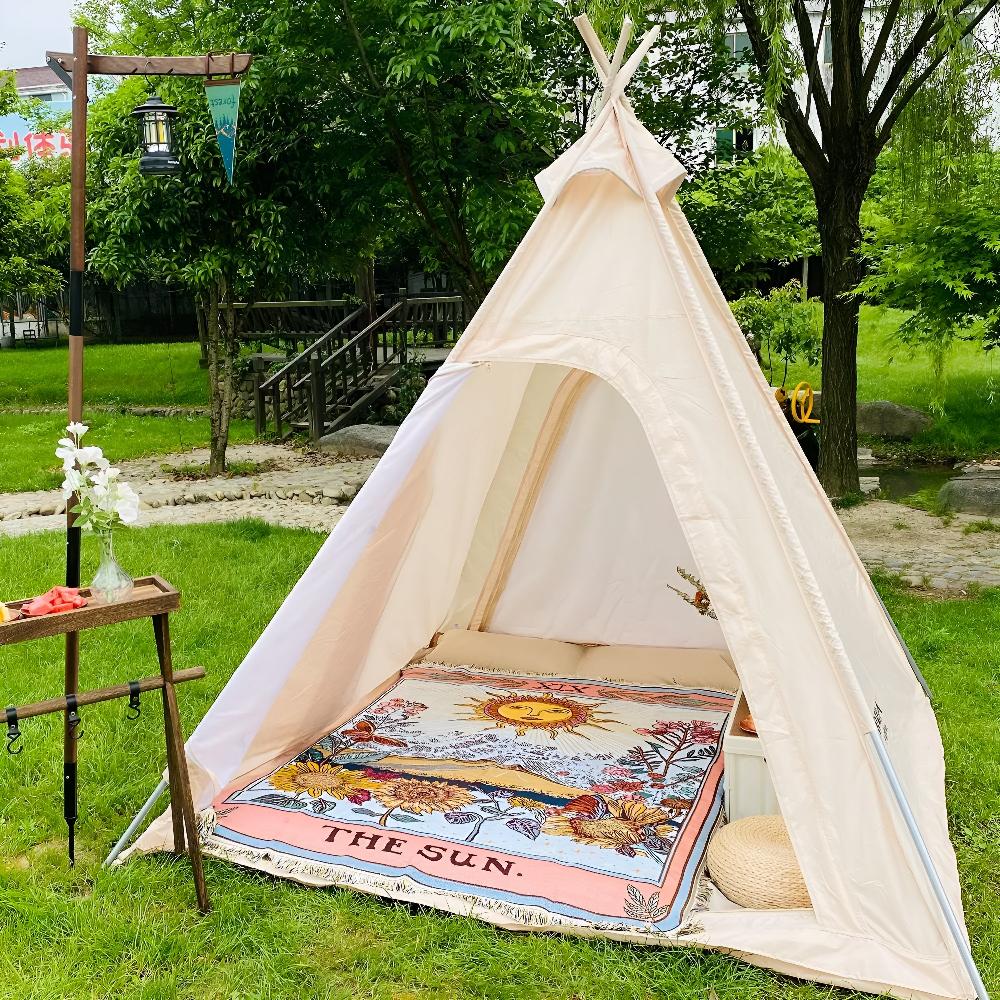 Boho Wandteppich Sonne | Tarot Design | 130x160 cm | Mikrofaser-Mix