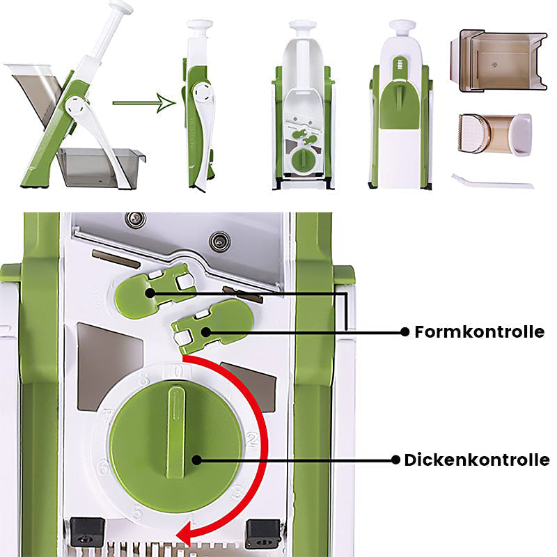 SliceMaster Pro | Verstelbare 5-in-1 groentesnijder van roestvrij staal