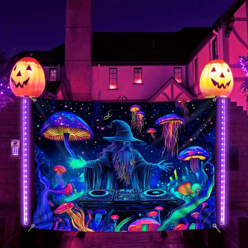 Halloween Fluoreszierendes Wandtuch – Mystische Wanddeko mit Leuchteffekt