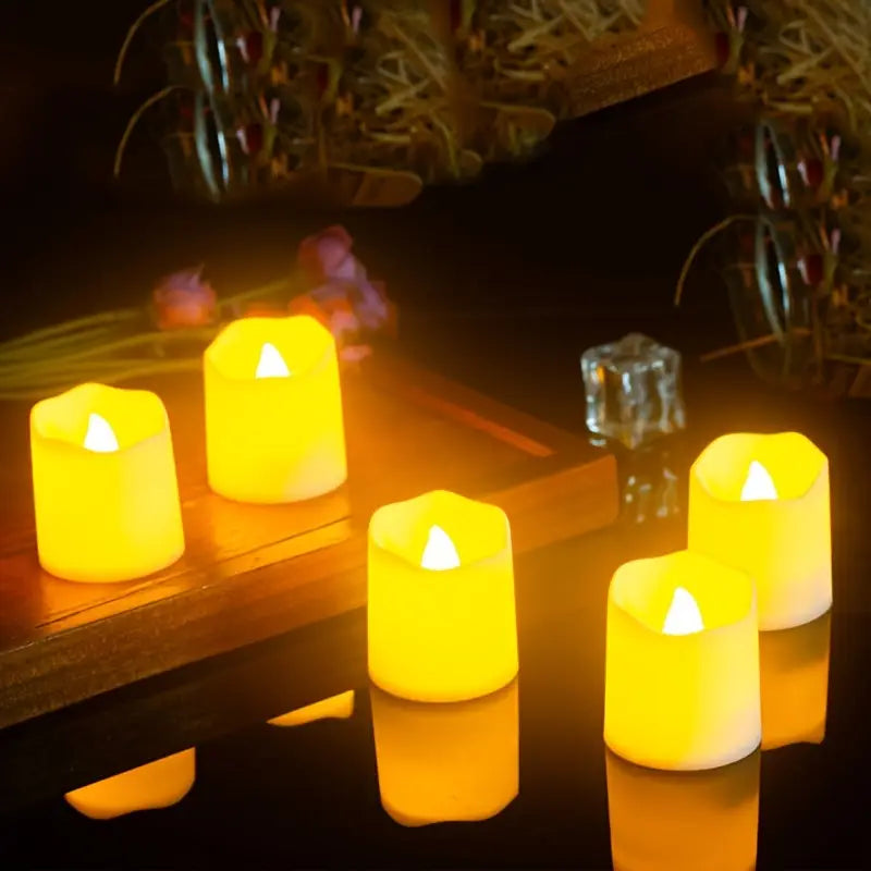 Halloween & Weihnachten LED Teelichter Set – 24 flammenlose Kerzen mit Glitzer & warmem Licht