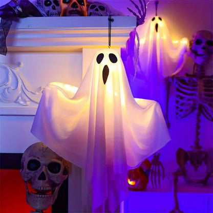 Halloween LED Hängende Geister – 3er-Set leuchtende Spukfiguren für Garten & Haus