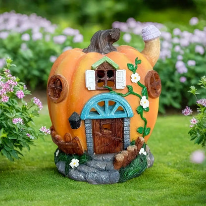 Halloween Solar Kürbishaus – LED Märchen-Dekoleuchte für Garten & Terrasse
