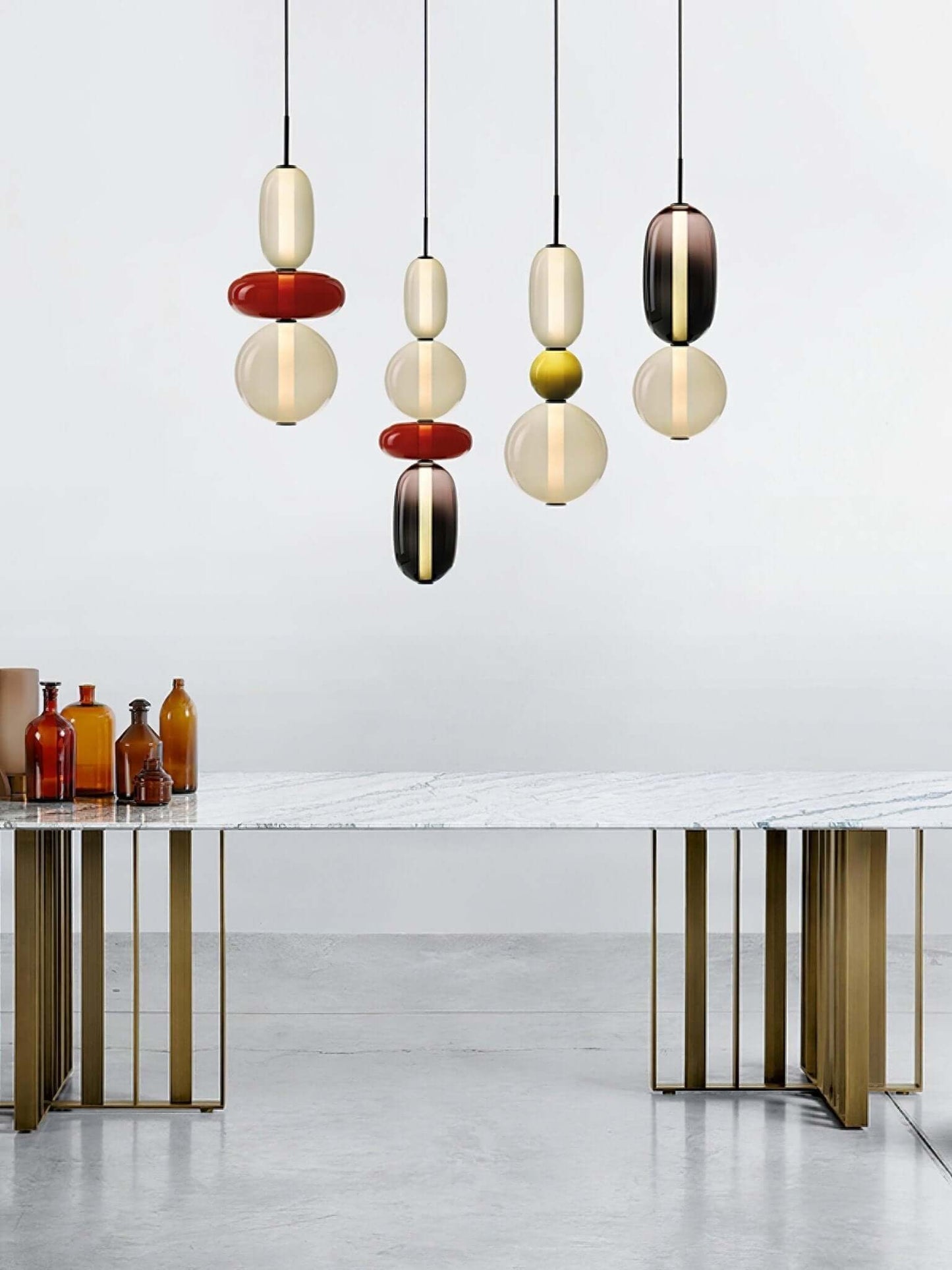 Elegante Designer-Hängelampe – Modernes Buntglas