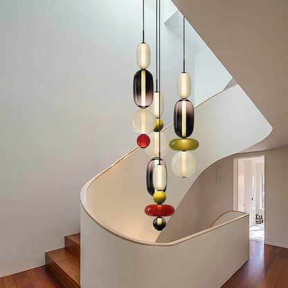 Elegante Designer-Hängelampe – Modernes Buntglas