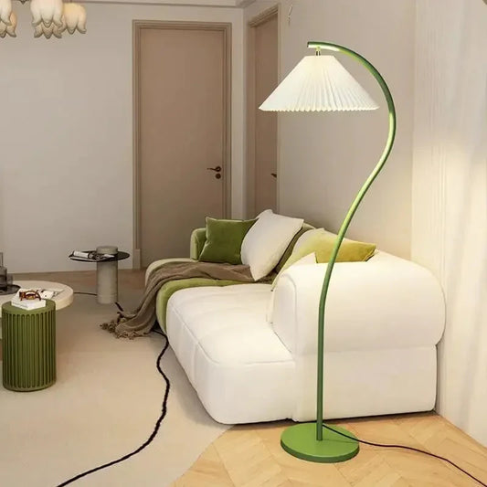Auralis Loom | Moderne LED-Stehleuchte mit Stoffschirm im Nordic-Stil