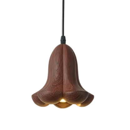 NordLume Lampe | Moderne Pendelleuchte aus Walnussholz in Braun, skandinavischer Stil