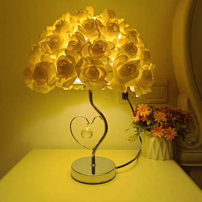 Celestria Valea | Romantische LED Tischleuchte mit Stoffschirm