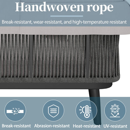 Velvyn Shade | 2-Sitzer Gartensofa mit ausziehbarem Sonnendach aus Stahl