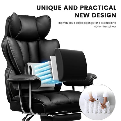 Valona – Ergonomischer Gamingstuhl aus Stoff mit Fußstütze & Federndem Sitzkissen